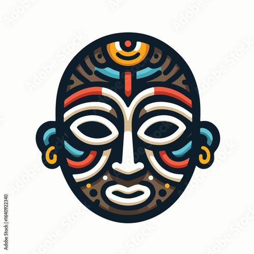 Traditional African mask icon