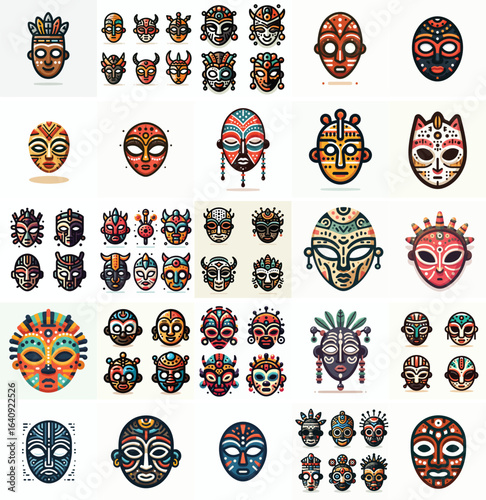 Traditional African mask icon