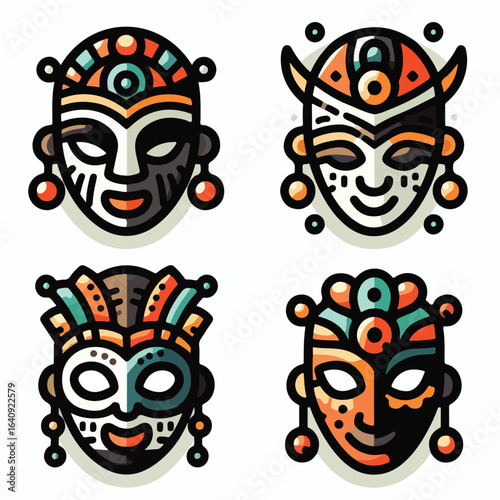 Traditional African mask icon