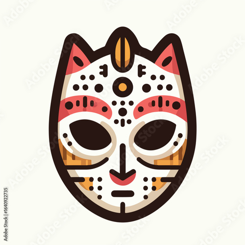 Traditional African mask icon