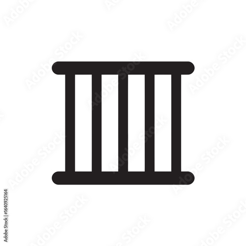 A stark depiction of black prison bars, representing confinement and restriction. Concept for legal illustration, criminal justice system and detention facility symbol
