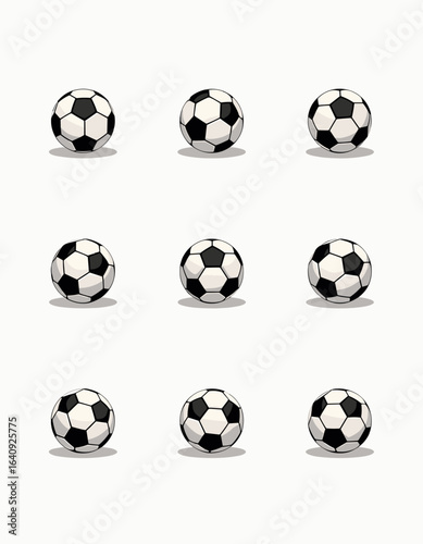 Nine soccer balls pattern design