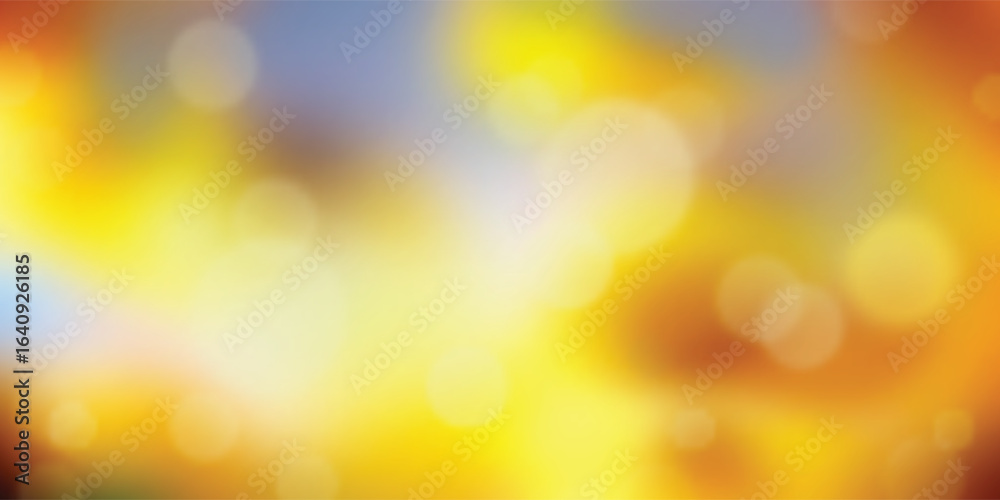 Vector autumn background, blur and bokeh effect