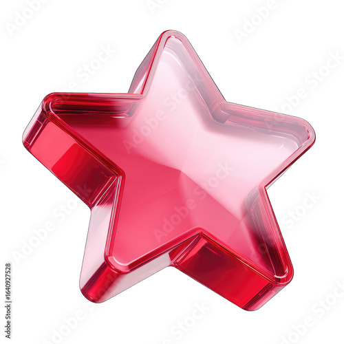 Shiny, translucent red star graphic