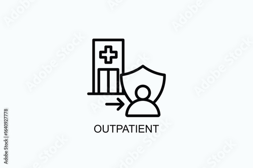 Outpatient Icon Or Logo Isolated Vector Illustration