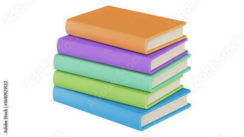 Wallpaper Mural A stack of five colorful books arranged vertically isolated on transparent background Torontodigital.ca
