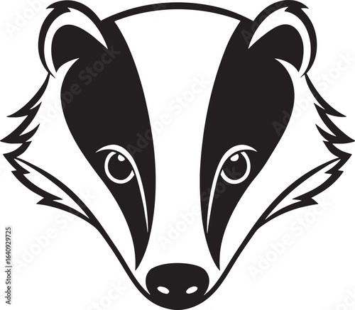 Stylized badger head mascot illustration