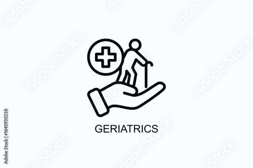Geriatrics Icon Or Logo Isolated Vector Illustration