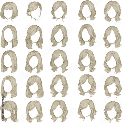female hair sketches