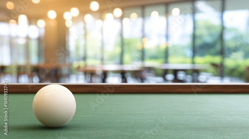 White billiard ball on green table