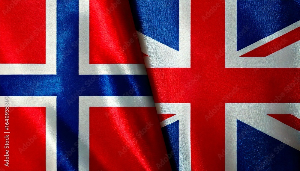 Fototapeta premium イギリスとノルウェーの国旗。(UK flag and Norway flag.) 