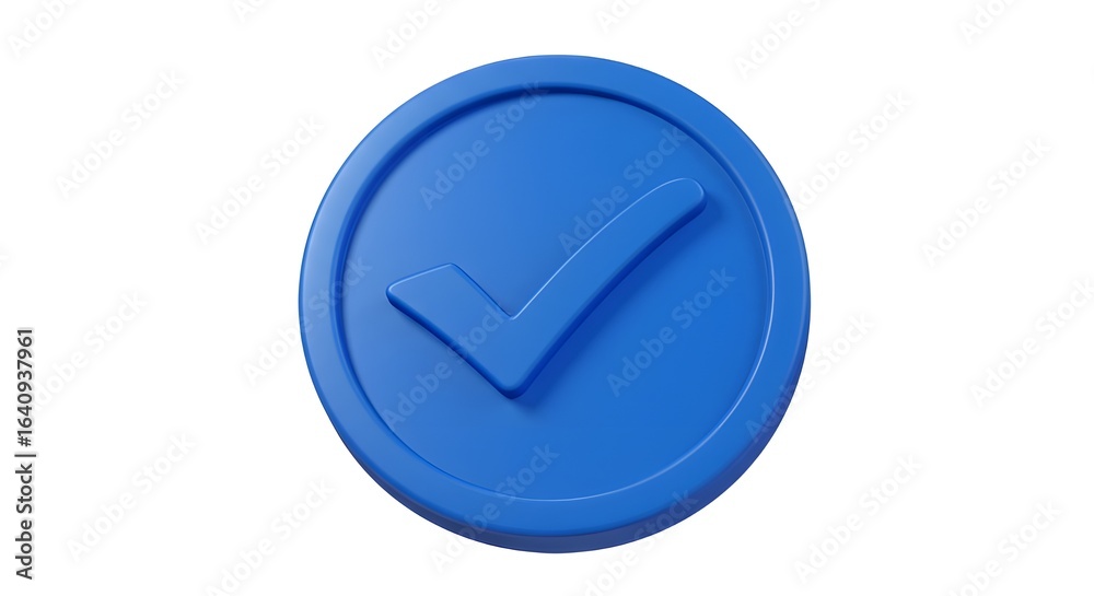 Blue Check Mark Icon 3D Render - Verification Badge for Social Media, User Interface Elements, and Online Authentication Blue Check Mark Icon 3D Render - Verification Badge for Social Media, User Interface Elements, and Online Authentication