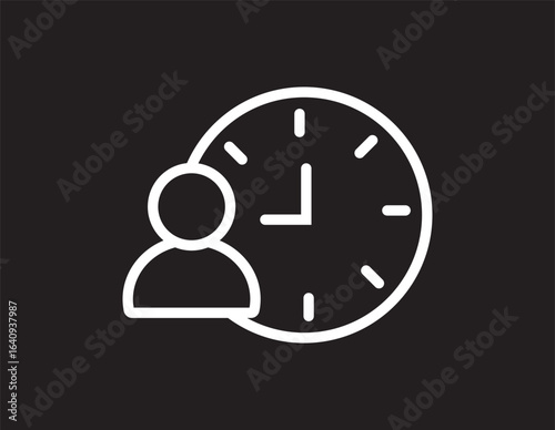 Office hours icons set in black and white stroke lines. Hierarchy Icon Collection With Multiple Styles. hours line icon vector illustration set
