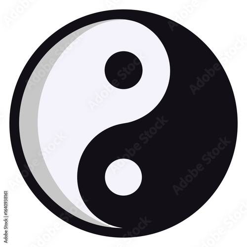 A classic yin-yang symbol, no background vector file. 