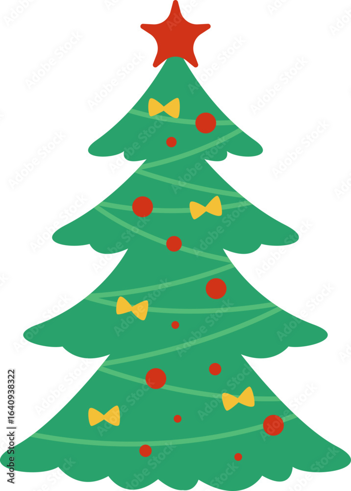 Fototapeta premium Decorated Christmas Tree with Star
