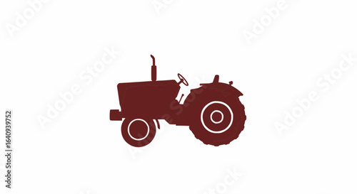 A silhouette of a tractor.