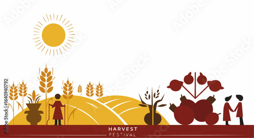Celebrate the harvest with this charming illustration, capturing the spirit of a bountiful season.