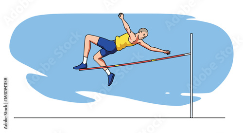 High Jump Artist Illustration of an athlete jumping over the pole in a competition