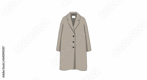 A stylish beige coat with a modern design.