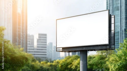 Wallpaper Mural Blank Billboard Mockup in Urban Landscape, Ideal for Advertising and Marketing Campaigns in a Modern City Torontodigital.ca