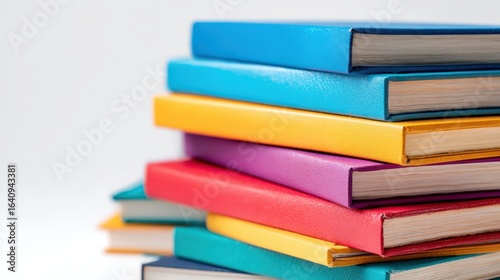 Wallpaper Mural Stack of colorful hardcover books isolated on white background represents knowledge, learning, education and literature Torontodigital.ca