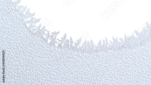 Frost crystals along window edge overlay isolated on transparent background