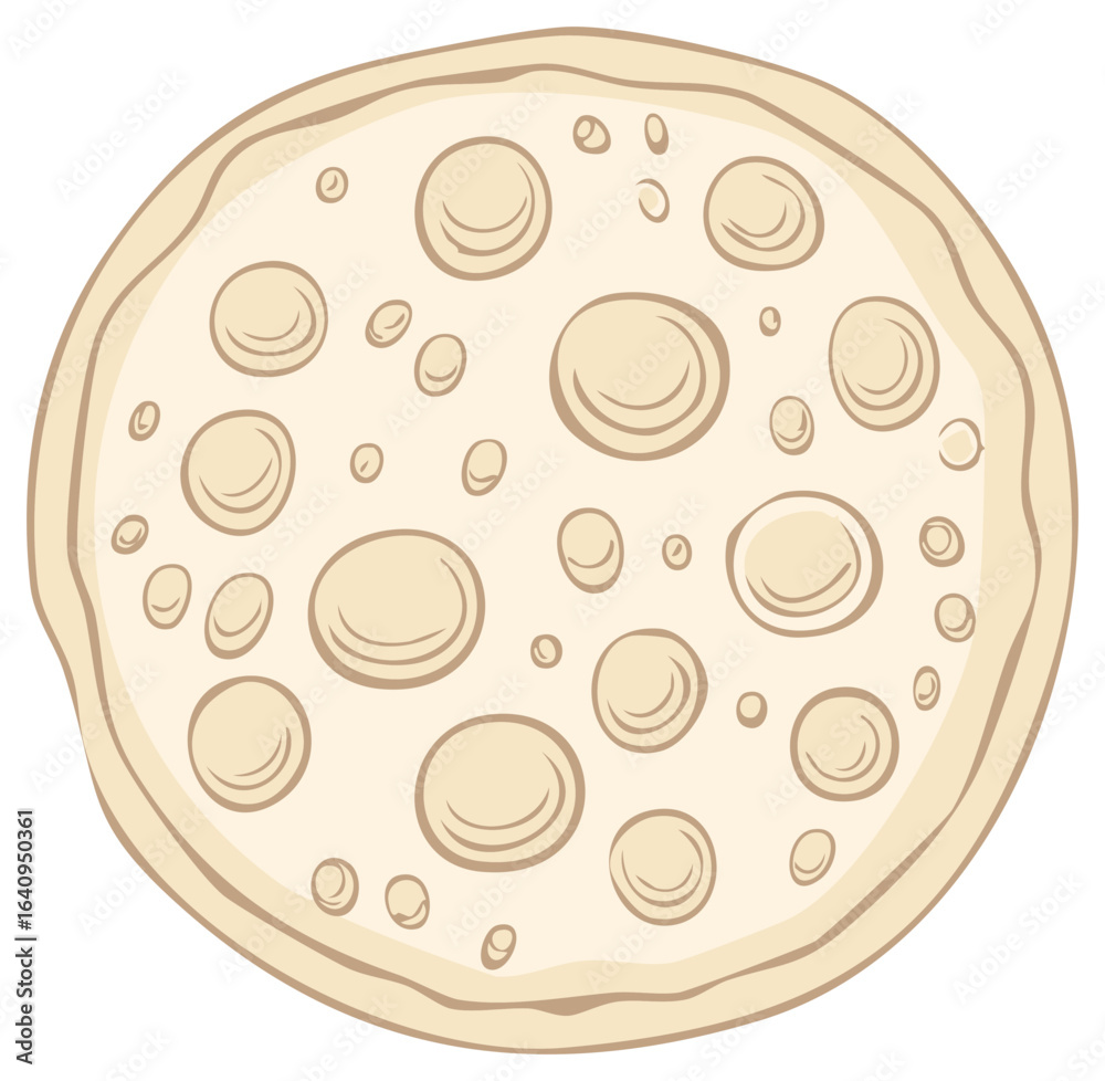 Fototapeta premium Isolated illustration of a tortilla with varied small circle patterns for food preparations