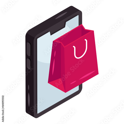 Modern design icon of mobile shopping