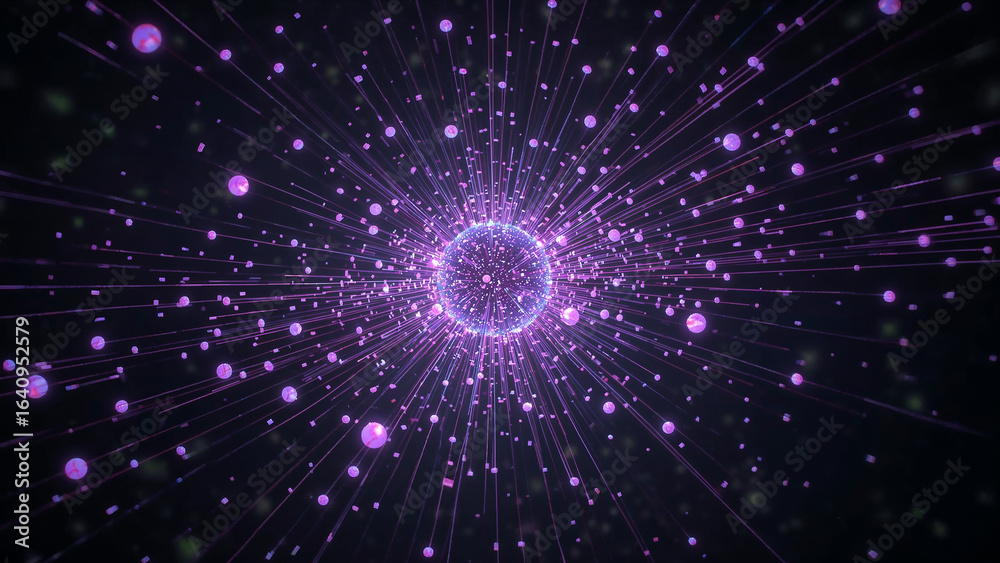 Naklejka premium Electron fluctuations in a carbon atom.