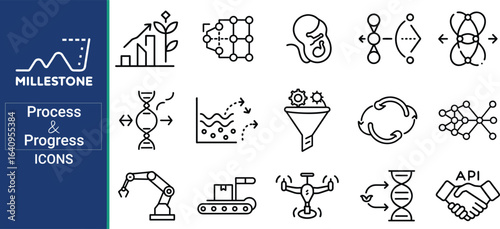Business Editable Line Icons. business startup development marketing line.