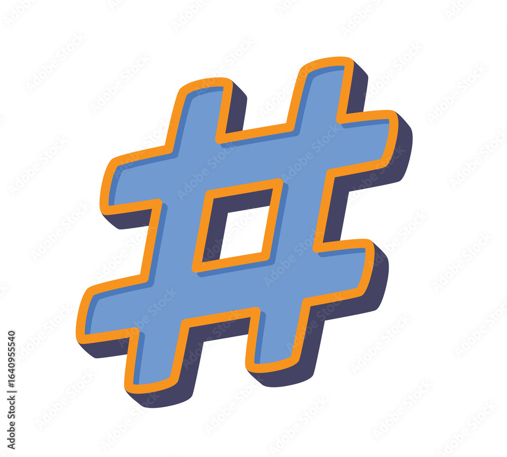 Fototapeta premium Blue and Orange hashtag Sign Icon