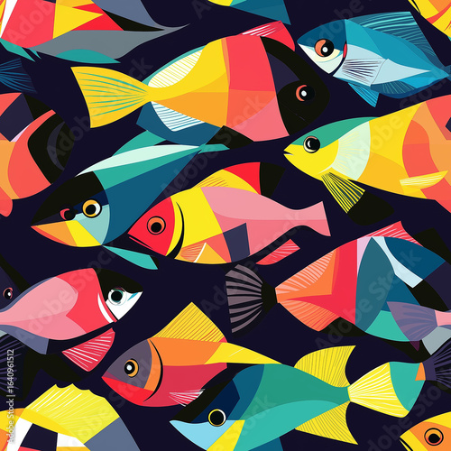Seamless Pattern with Fish