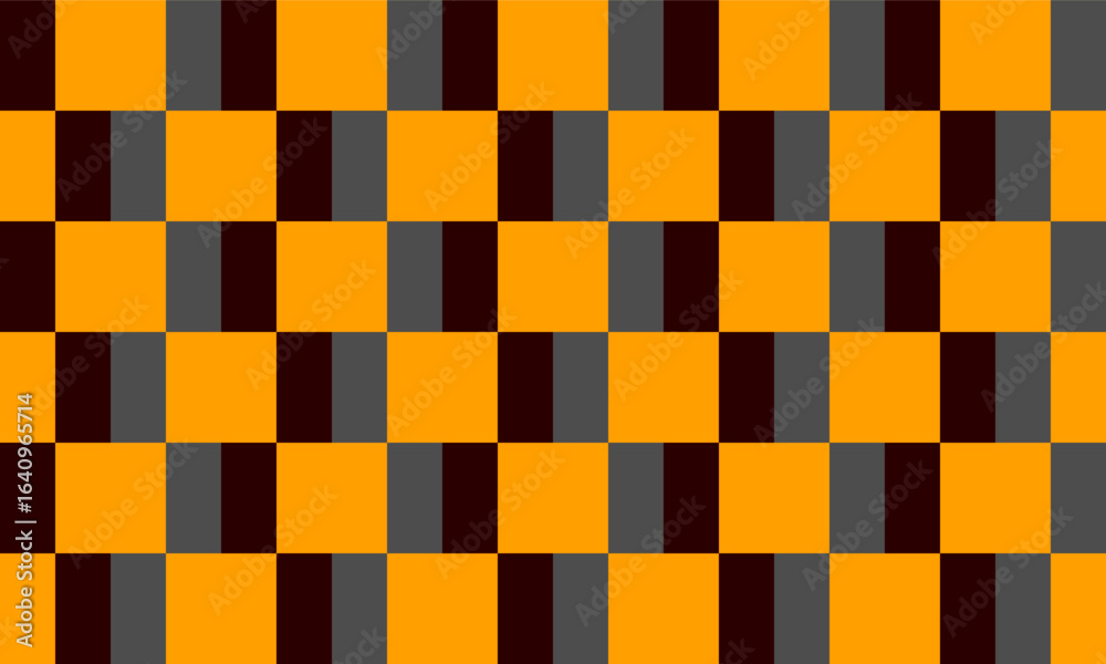 Fototapeta premium black, gray and yellow checkered tablecloth, square block pattern checkerboard style, replete image design for fabric printing