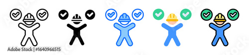 Ergonomic icon Multi Style Vector Illustration
