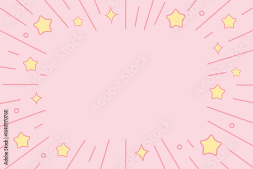 Pink Cute Kawaii Starburst Background