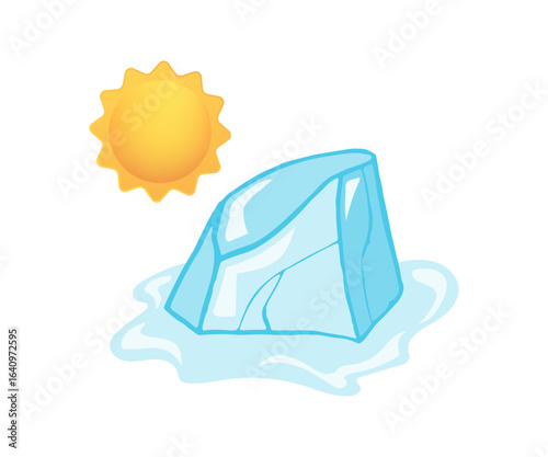 Glacier melting under the summer sun