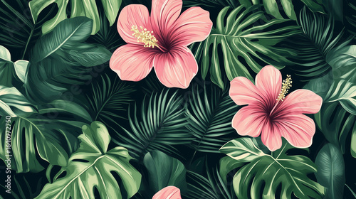 Pink flowers background