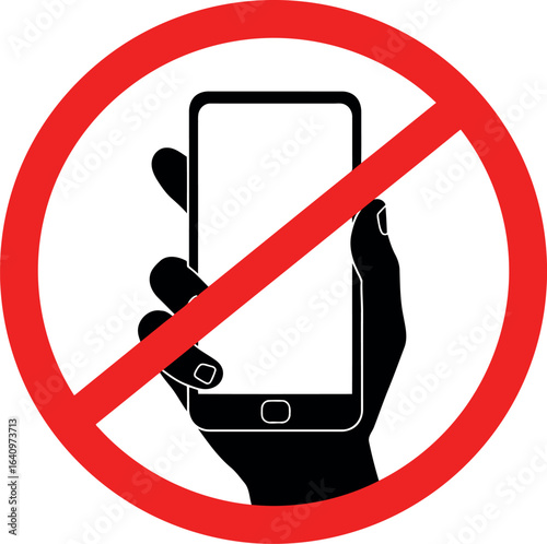 No mobile phone sign icon