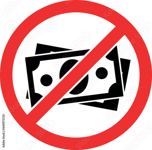 No cash allowed sign
