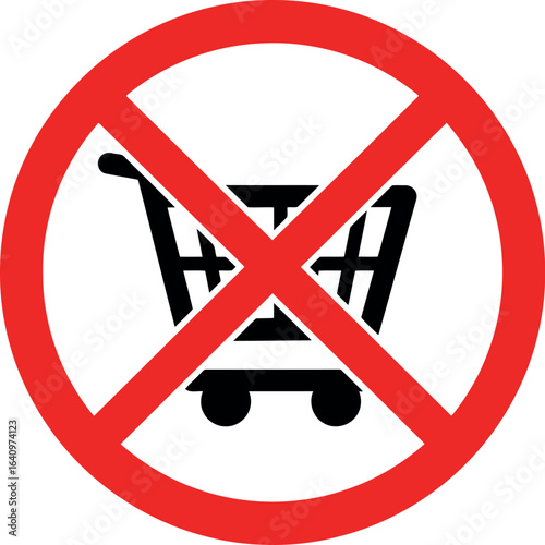 No shopping cart symbol ban on purchases retail restriction