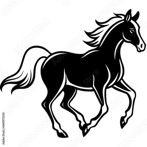 Horse Galloping Silhouette vector