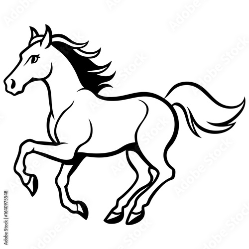 Horse Galloping Silhouette vector