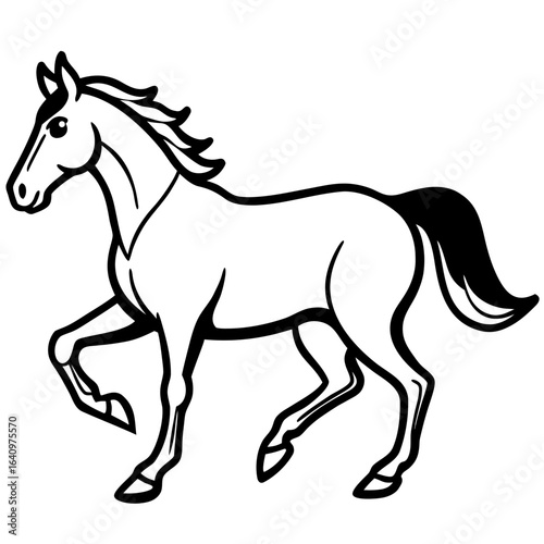 Horse Galloping Silhouette vector