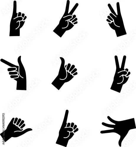 Cartoon Hand Gestures Icon Set