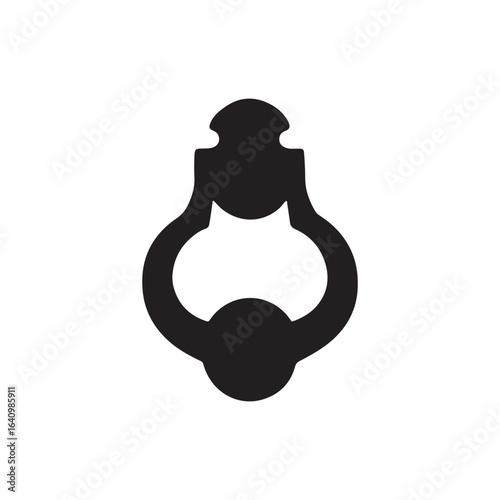 Door knocker silhouette vector flat design.