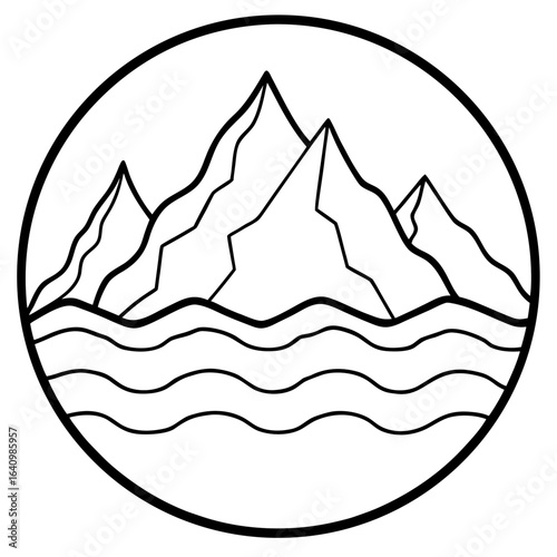Moraine line art vector