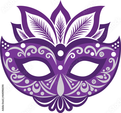 Day of the Dead Fusion Elegant Purple Carnival Mask Design