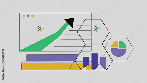 vector illustration of business chart