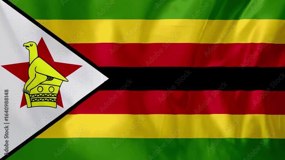 Zimbabwe Flag Waving Motion Animation 4K Zimbabwe Flag Waving Motion Animation 4K