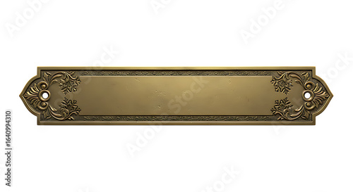 Antique Brass Nameplate with Frosted Snowflake Engraving – Elegant Winter Holiday Decorative Plaque